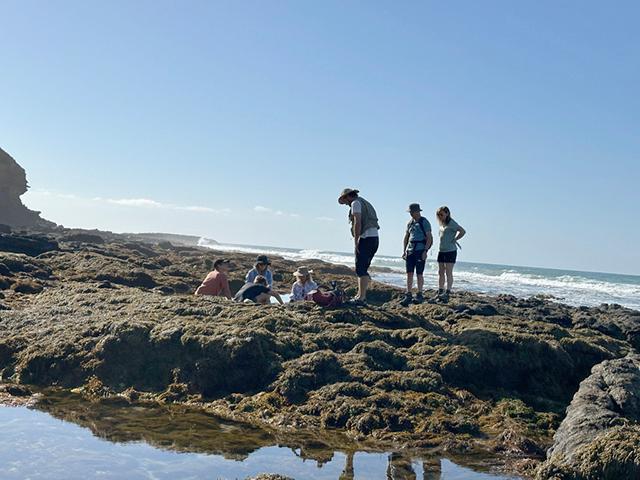 Group on rocks